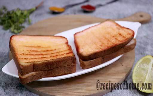 place toasted bread on plate