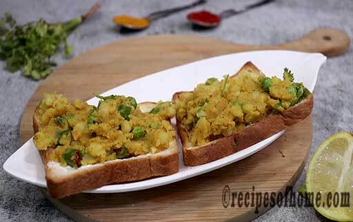 add potato stuffing on bread