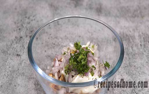 add chopped onions, coriander leaves