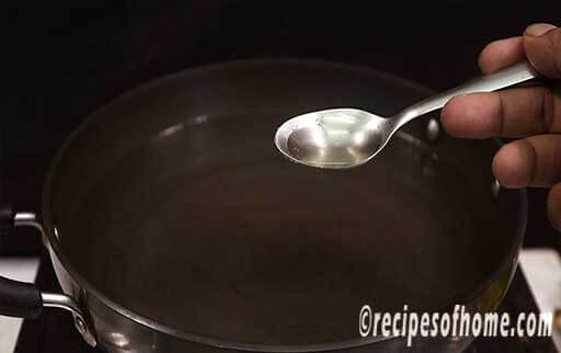 boil water with salt and oil