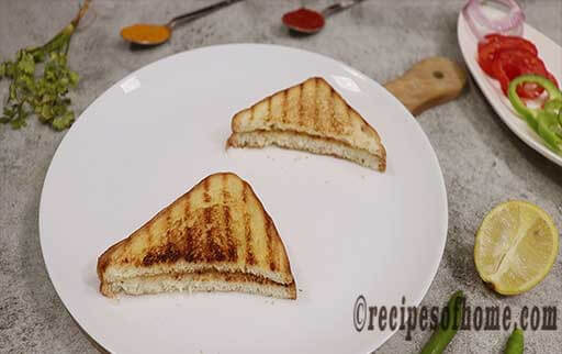 place toasted bread on a plate