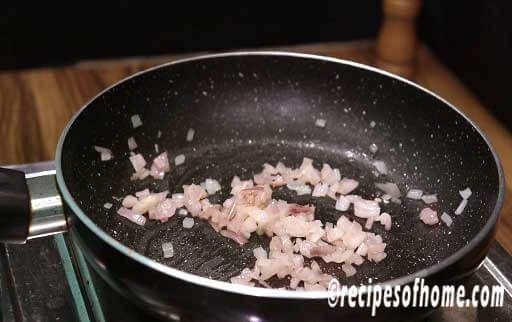 cook chopped onions till translucent