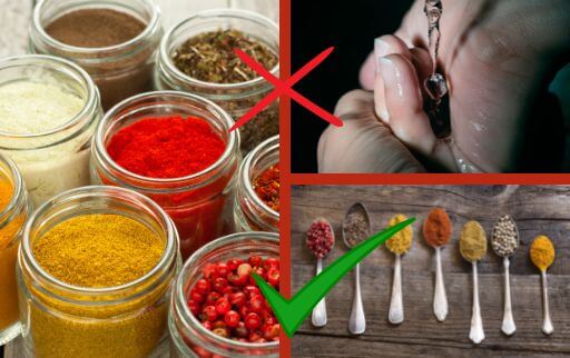 keep spices away from direct water