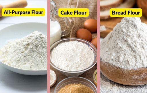 what is the difference between all purpose flour , plain flour and cake flour