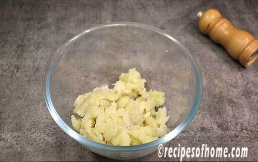 add mashed boil potatoes in a bowl