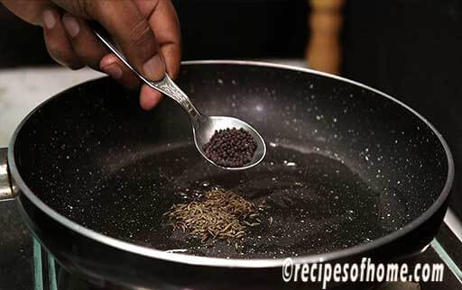 add mustard seed , cumin seed in the pan