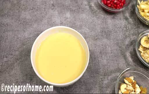 pour chilled custard in serving bowl
