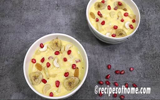 garnish some dried fruits on custard before serving