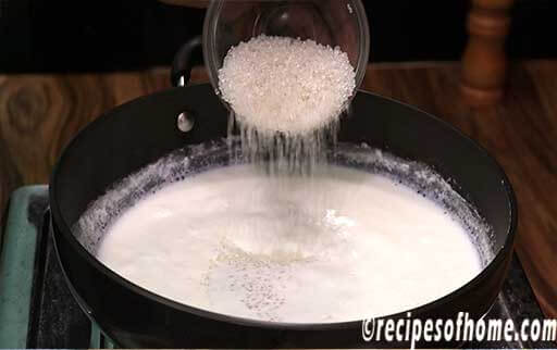 add sugar in the milk