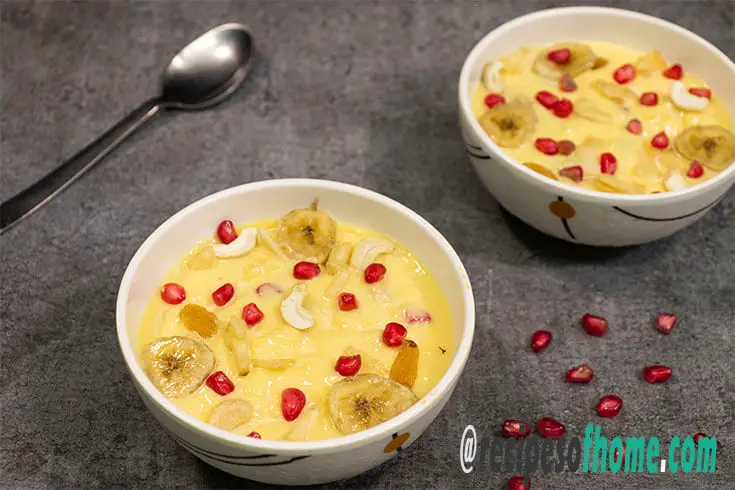 fruit custard recipe , how to make fruit custard