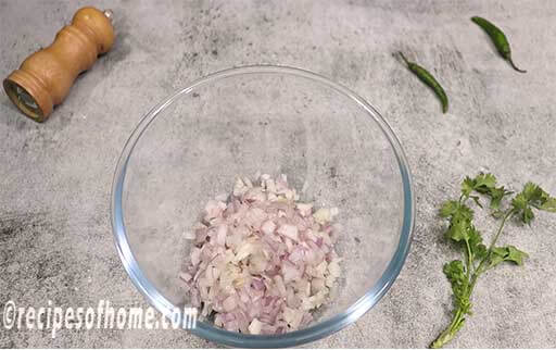 add chopped onions in a mixing bowl