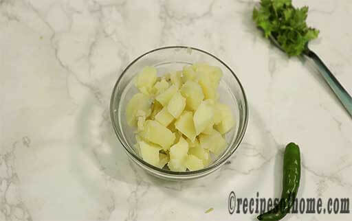 boil potatoes and chopped into small pieces