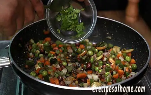 sprinkle freshly chopped coriander leaves