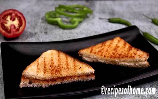 place toasted bread in a serving plate
