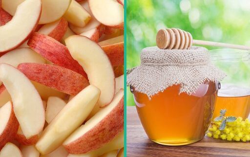 Soak apple slices in honey water