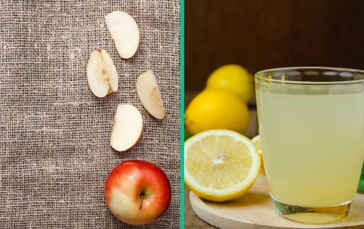 Soak apple slices in Lemon Juice