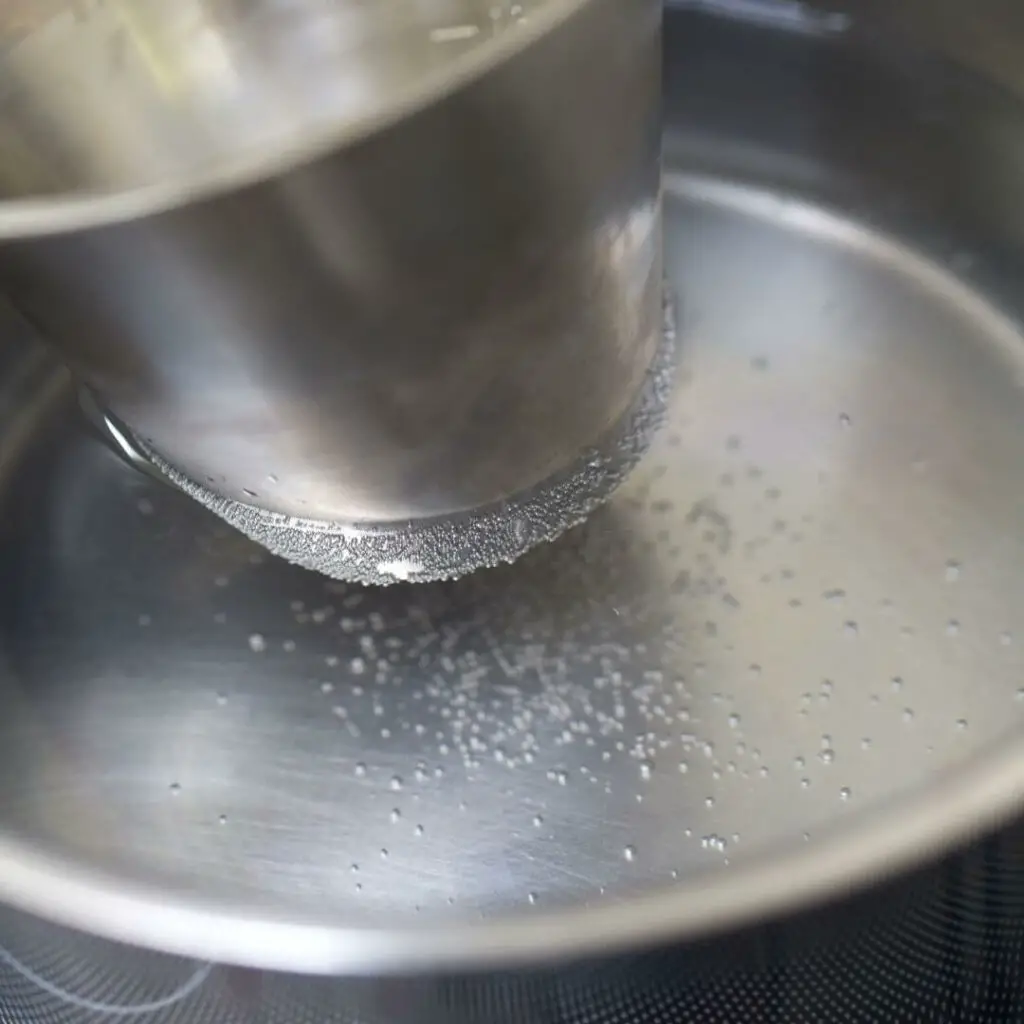 pour water water in the bottom of your double boiler