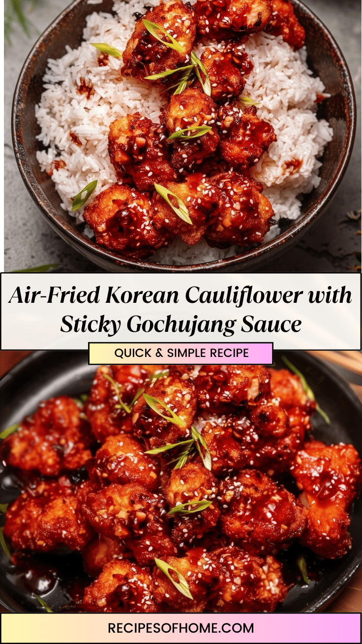Air Fried Korean Cauliflower with Sticky Gochujang Sauce pinterest 1 Air Fried Korean Cauliflower with Sticky Gochujang Sauce pinterest 1