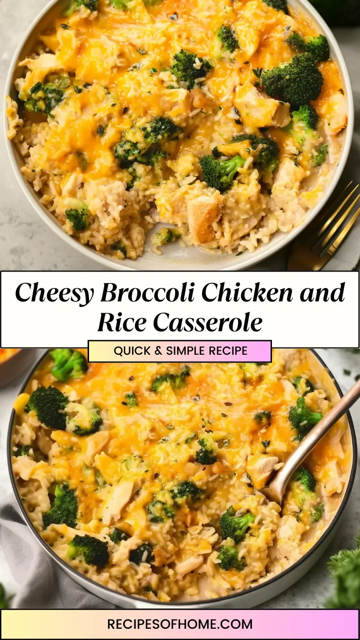 Cheesy Broccoli Chicken and Rice Casserole pinterest 1 Cheesy Broccoli Chicken and Rice Casserole pinterest 1