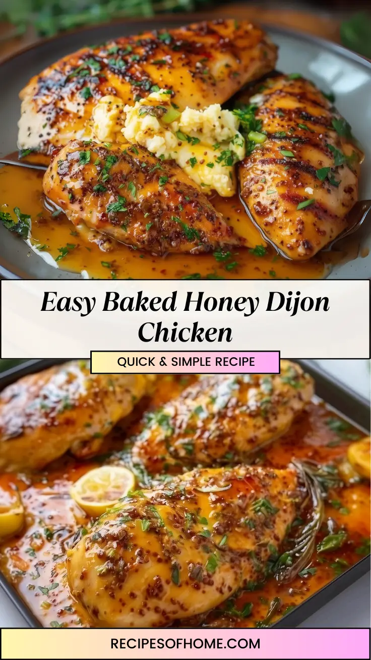 Easy Baked Honey Dijon Chicken pinterest 1 Easy Baked Honey Dijon Chicken pinterest 1