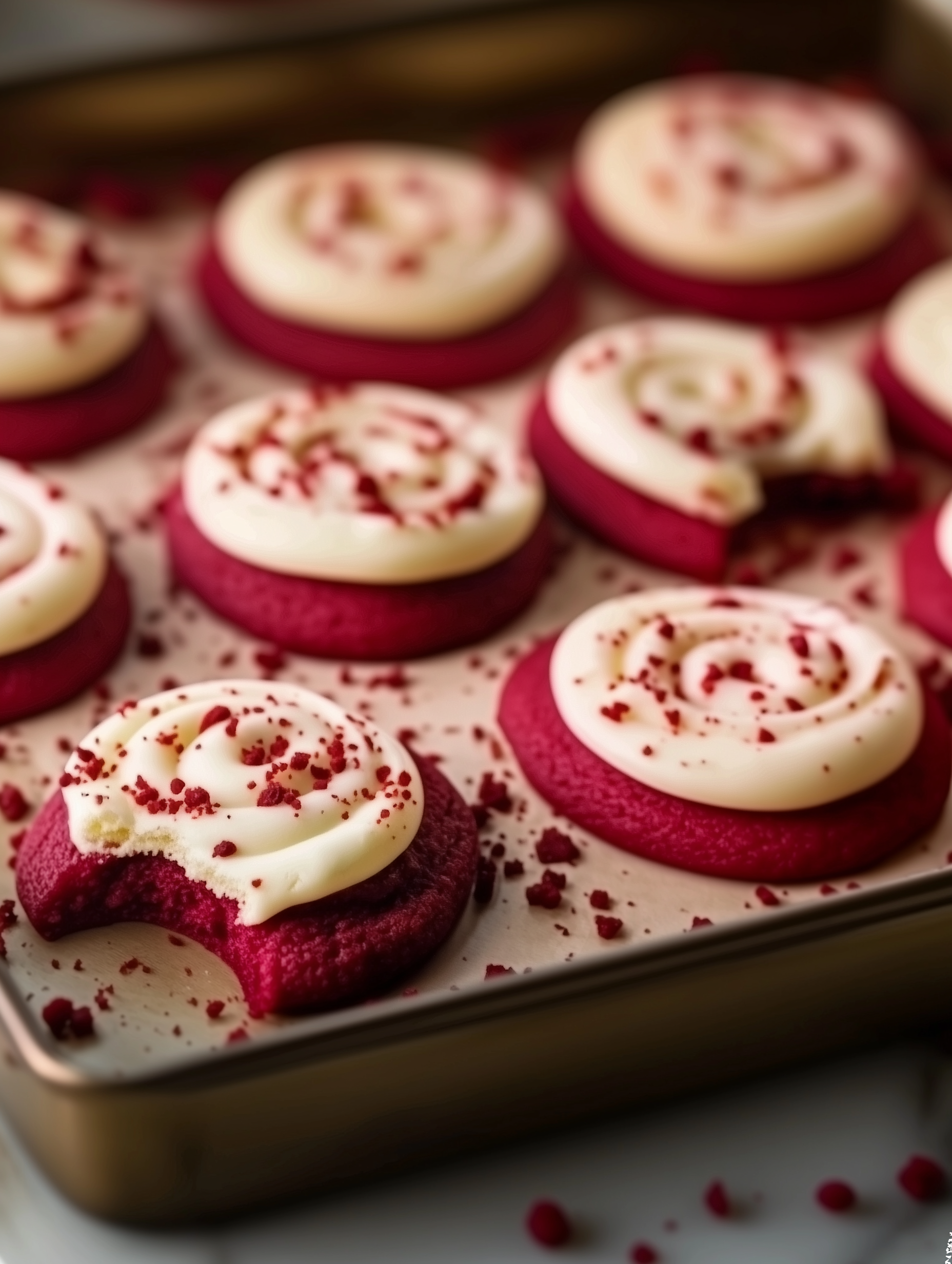 Frosted Red Velvet Cupcake Cookies 1 Frosted Red Velvet Cupcake Cookies 1