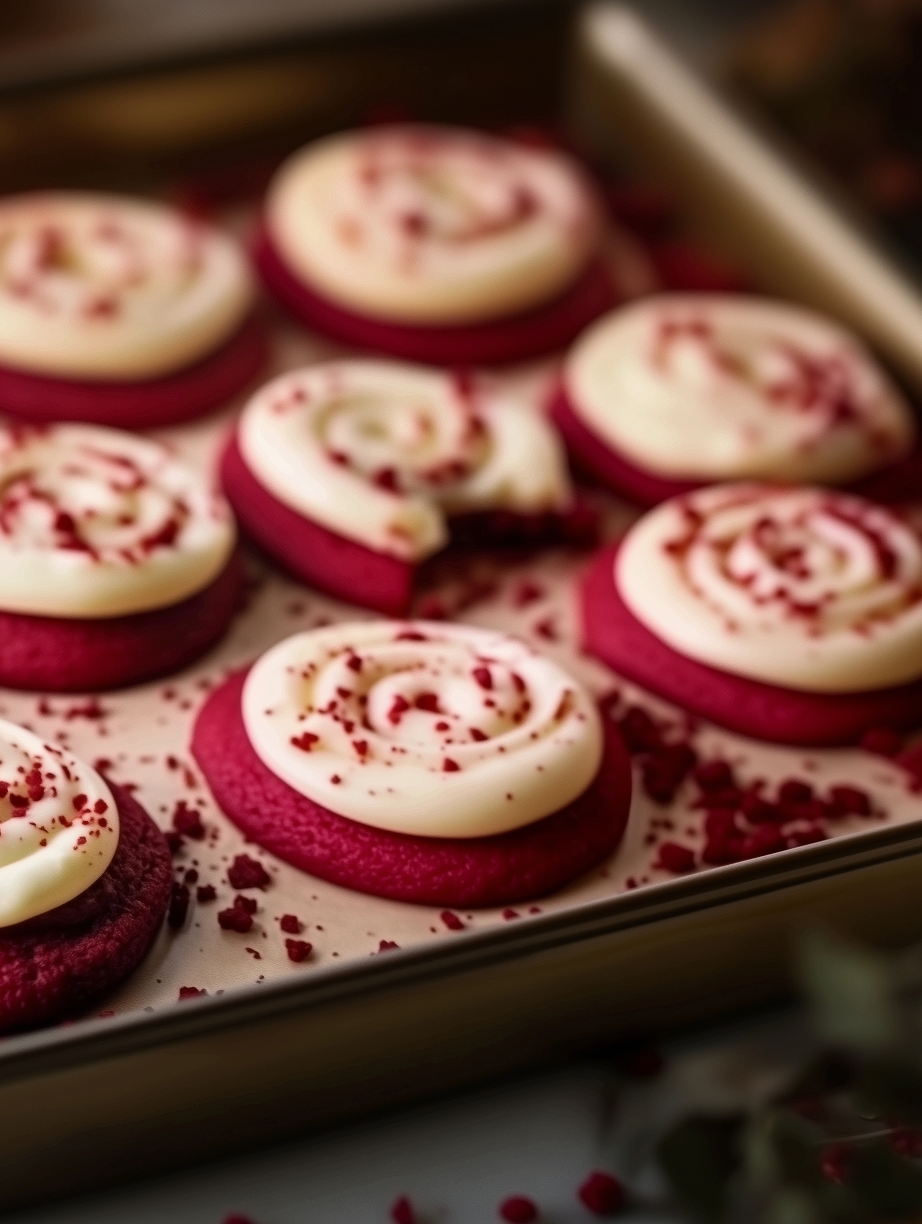 Frosted Red Velvet Cupcake Cookies 2 Frosted Red Velvet Cupcake Cookies 2