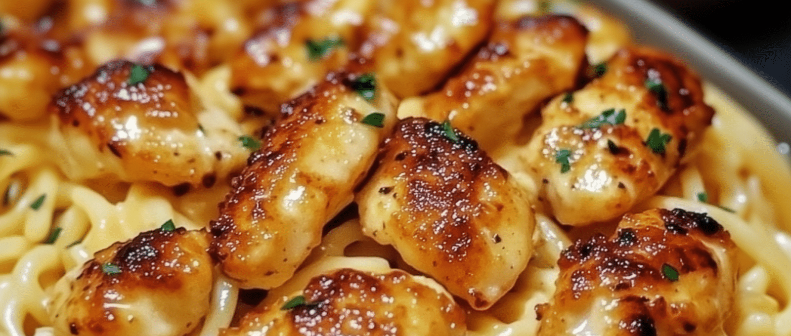 Garlic Butter Chicken Bites with Savory Creamy Parmesan Pasta 1