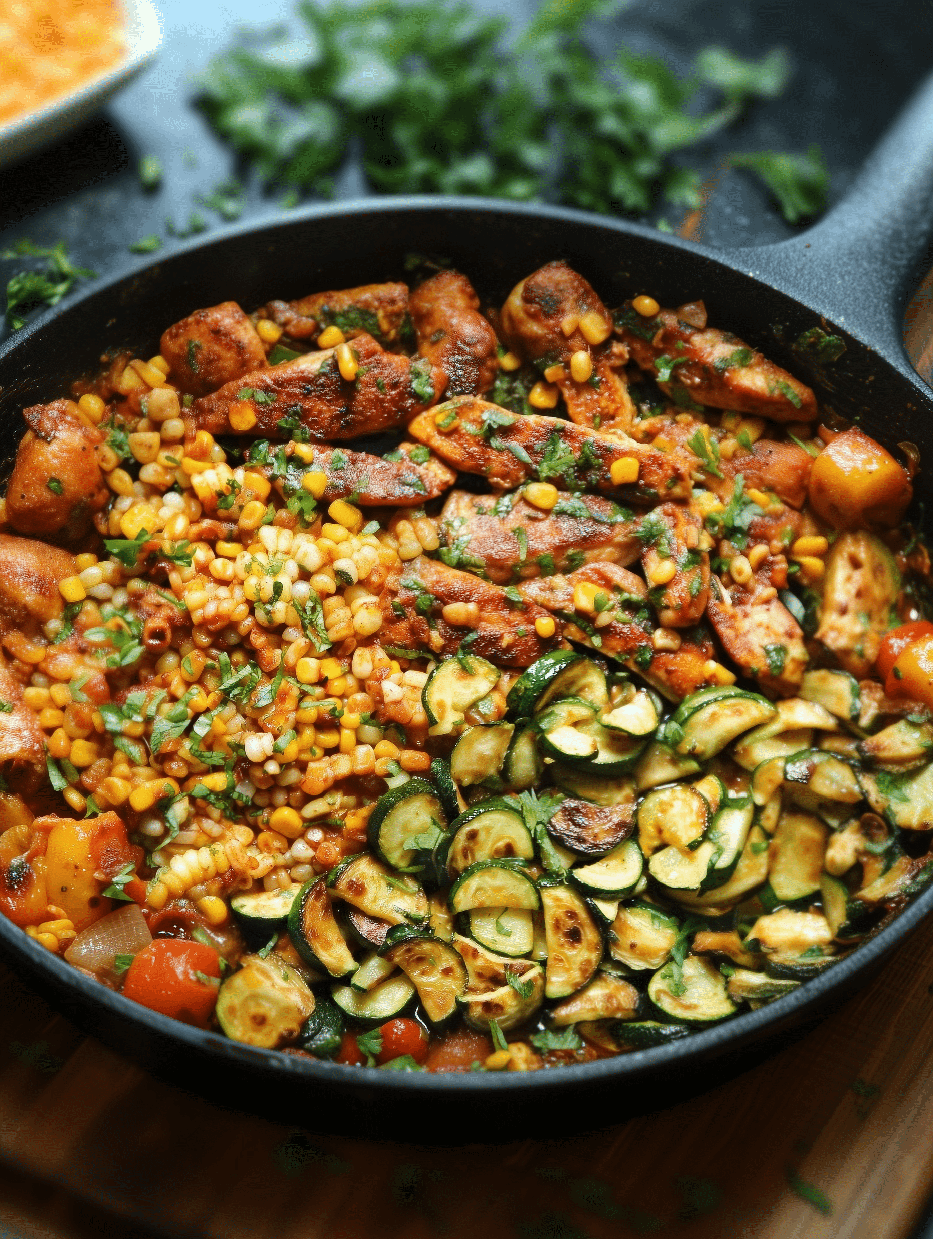 Garlic Butter Chicken with Zucchini and Corn 1 Garlic Butter Chicken with Zucchini and Corn 1