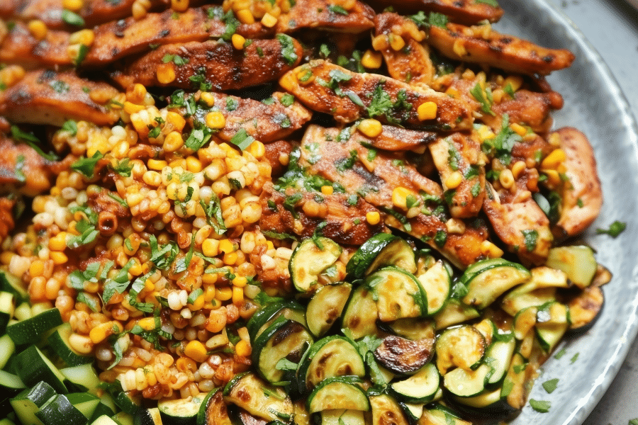 Garlic Butter Chicken with Zucchini and Corn 2
