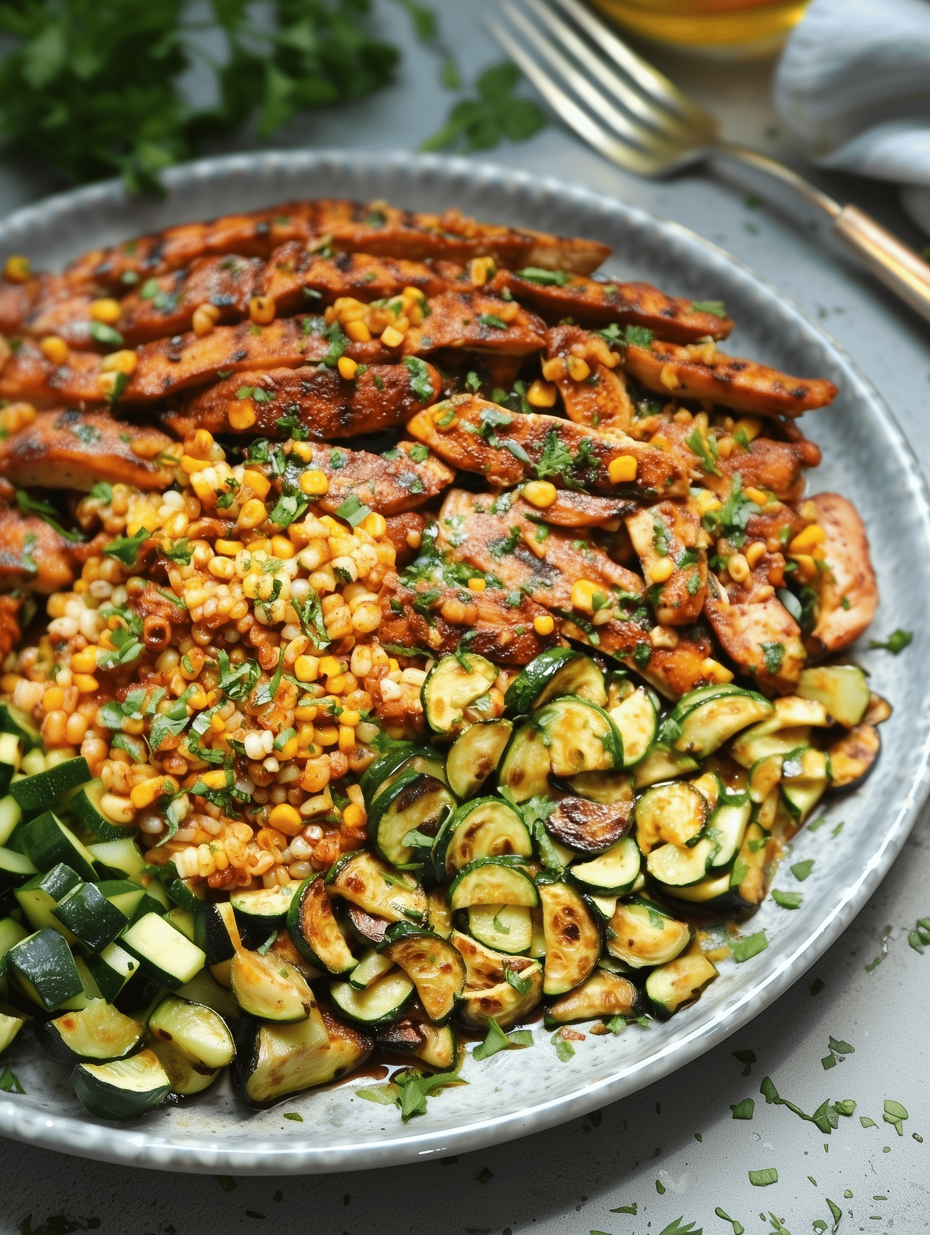 Garlic Butter Chicken with Zucchini and Corn 2 Garlic Butter Chicken with Zucchini and Corn 2