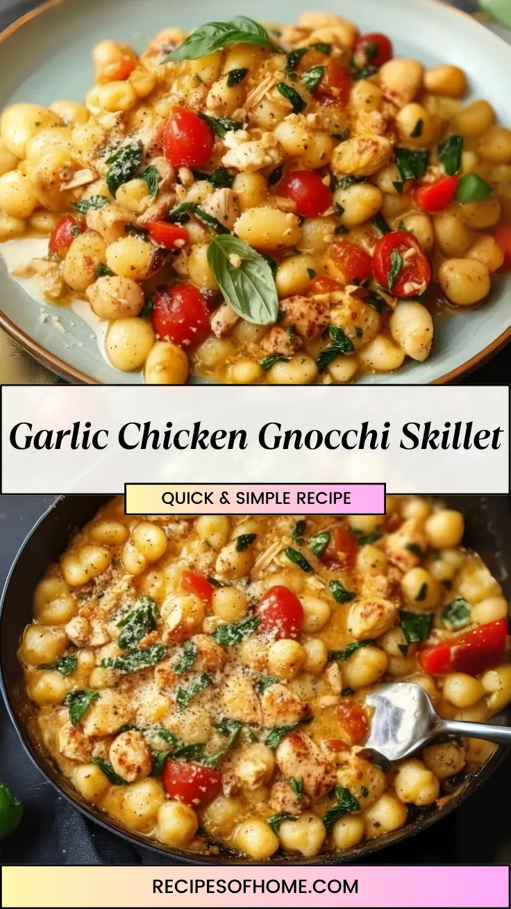 Garlic Chicken Gnocchi Skillet pinterest 1 Garlic Chicken Gnocchi Skillet pinterest 1