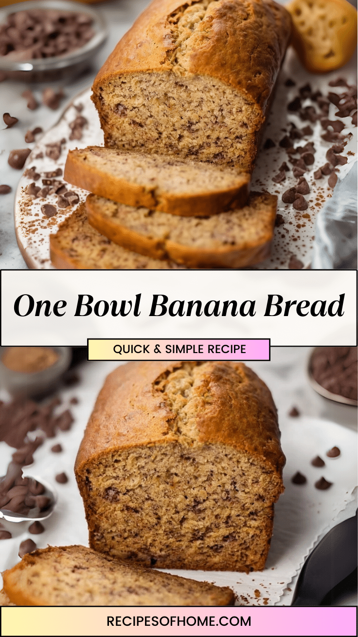 One Bowl Banana Bread pinterest 1 One Bowl Banana Bread