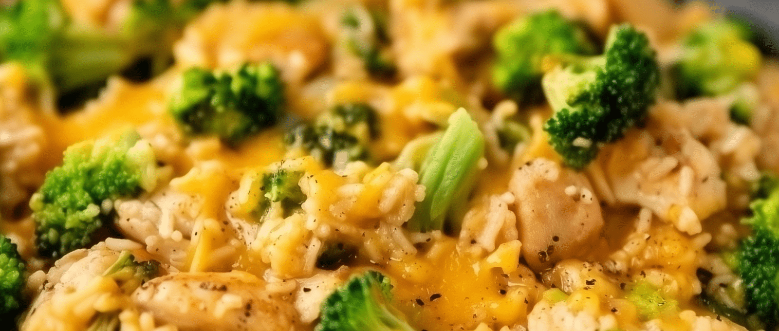 One Pan Cheesy Chicken Broccoli and Rice 1