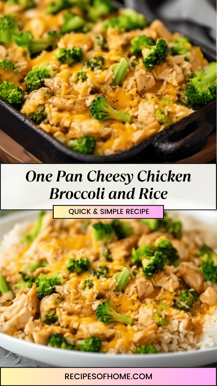 One Pan Cheesy Chicken Broccoli and Rice pinterest One Pan Cheesy Chicken Broccoli and Rice pinterest