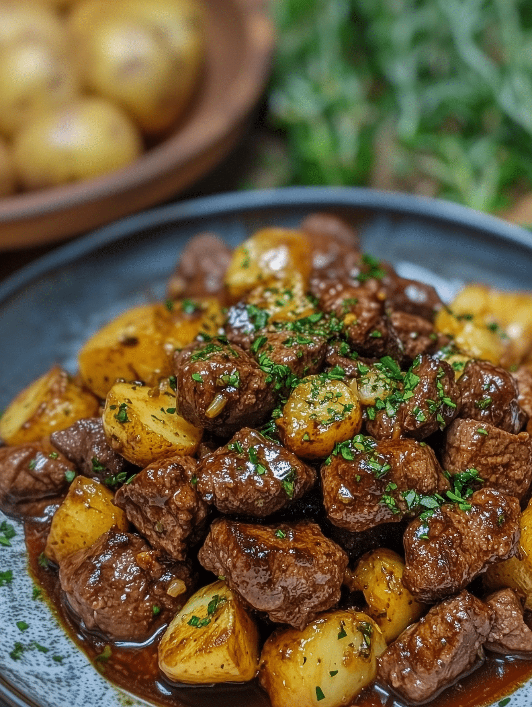Slow Cooker Garlic Butter Beef Bites Potatoes 2 Slow Cooker Garlic Butter Beef Bites & Potatoes