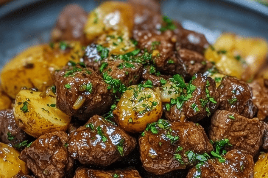 Slow Cooker Garlic Butter Beef Bites Potatoes 3 2