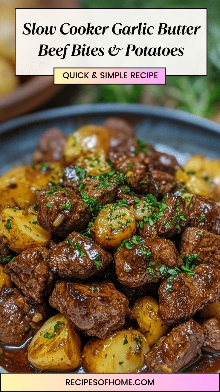 Slow Cooker Garlic Butter Beef Bites Potatoes pinterest Slow Cooker Garlic Butter Beef Bites Potatoes pinterest