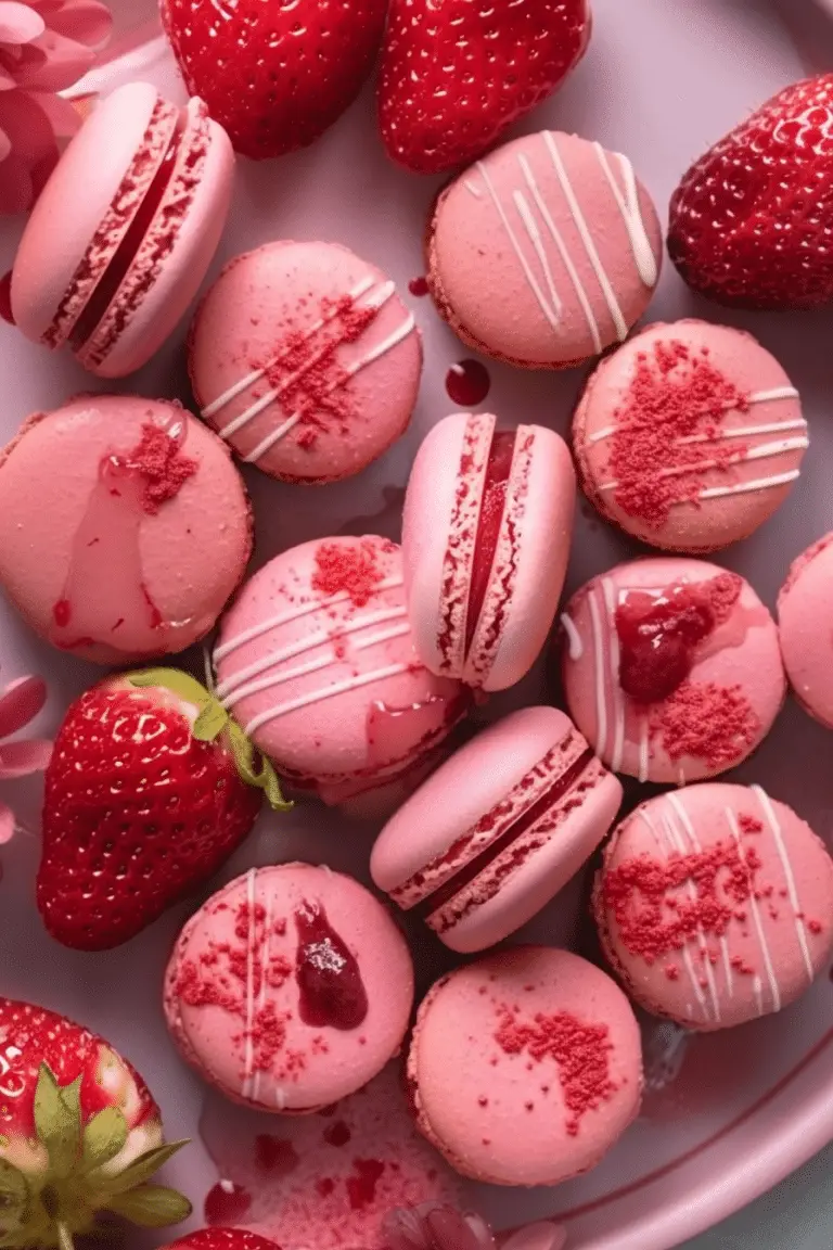 Strawberry Macaron Shells 2