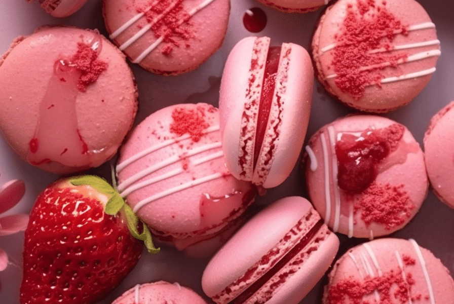 Strawberry Macaron Shells 2