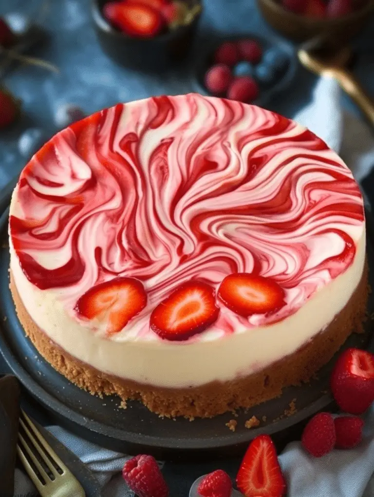 Strawberry Swirl Cheesecake 1
