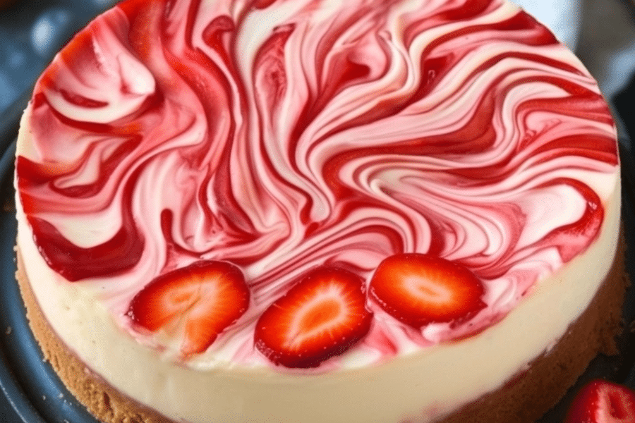 Strawberry Swirl Cheesecake 1