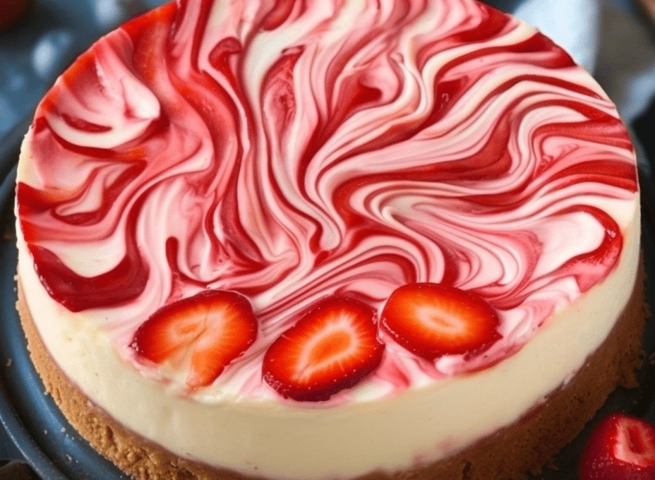 Strawberry Swirl Cheesecake 1