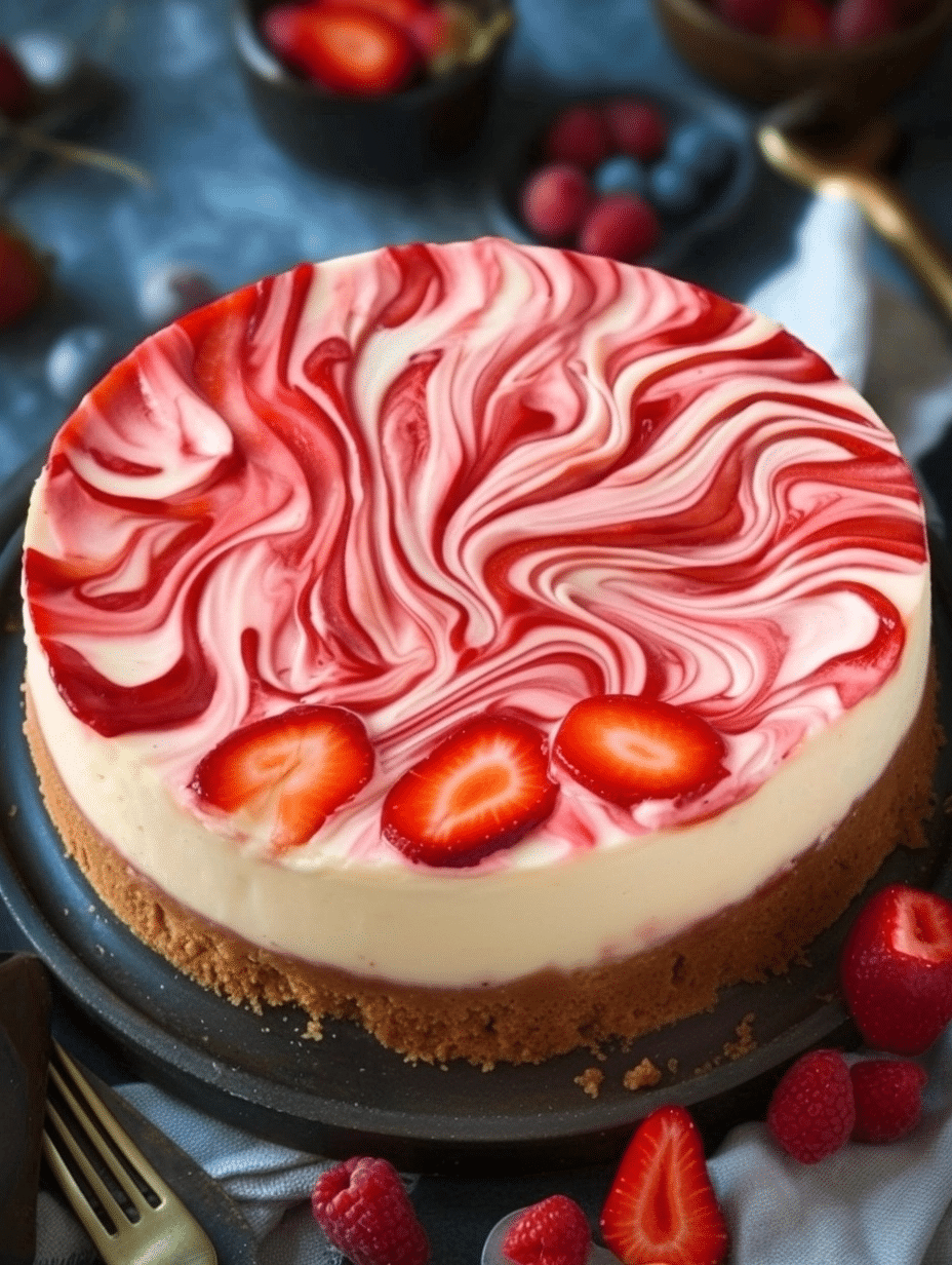 Strawberry Swirl Cheesecake 1 Strawberry Swirl Cheesecake 1