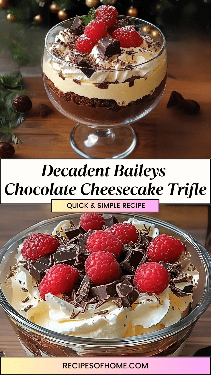 Decadent Baileys Chocolate Cheesecake Trifle pin Decadent Baileys Chocolate Cheesecake Trifle pin