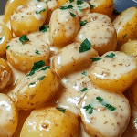 Easy Creamy Garlic Sauce Baby Potatoes 1