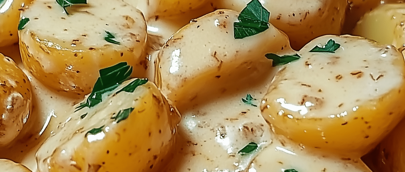 Easy Creamy Garlic Sauce Baby Potatoes 1