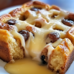 Grandmas Old Fashioned Bread Pudding with Vanilla Sauce 1