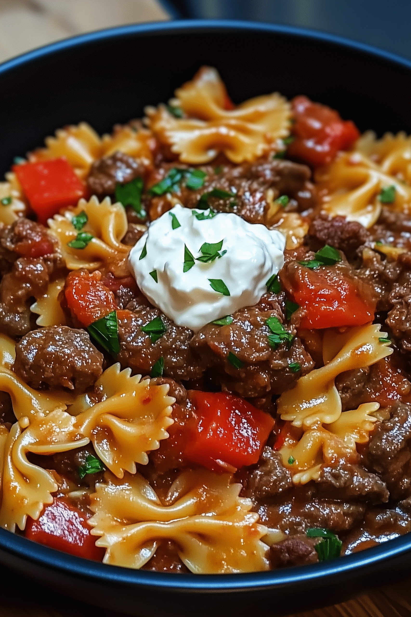 Beef and Bowtie Pasta 1 scaled